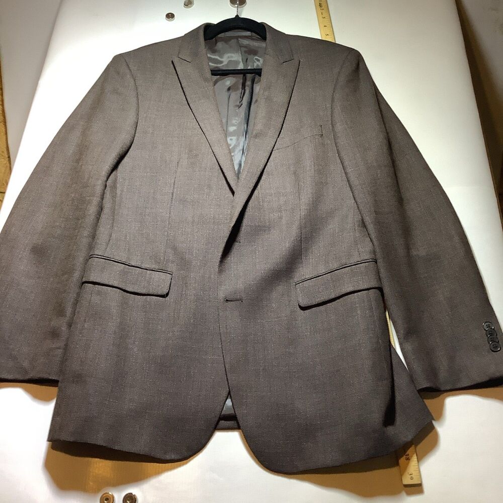 Kenneth Cole New York Dark Brown Two Button Blazer 42L Sport Coat Jacket